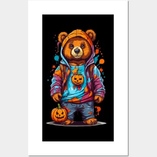 Halloween Bear - Cute Cartoon Bear Posters and Art